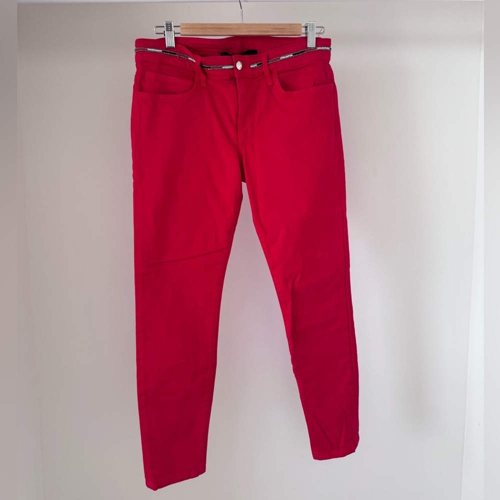 Joe's Jeans Vibrant beaded Red Skinny Jeans